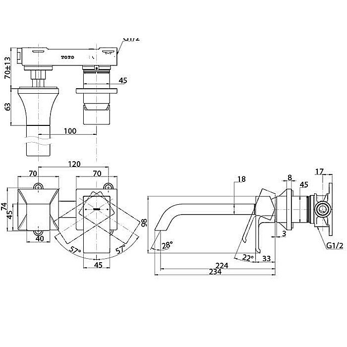 Смеситель для раковины Toto GC TLG08308R Хром купить в интернет-магазине сантехники Sanbest