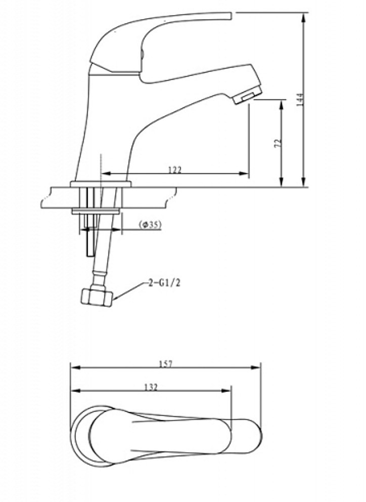 Смеситель для раковины BRAVAT Fit F1135188CP-RUS купить в интернет-магазине сантехники Sanbest