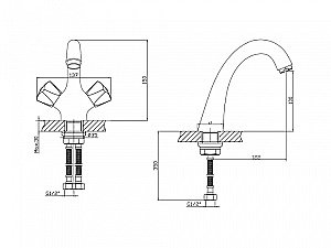 Смеситель для раковины Agger Retro-S A1802100 хром купить в интернет-магазине сантехники Sanbest