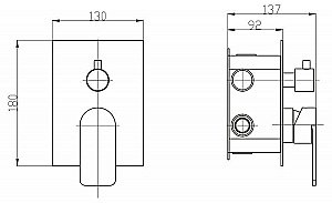 Смеситель для душа BelBagno NOVA NOV-SDMC-IN купить в интернет-магазине сантехники Sanbest