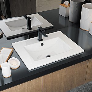 Раковина Sanita luxe Quadro 90 QDR90SLWB01 белая купить в интернет-магазине Sanbest