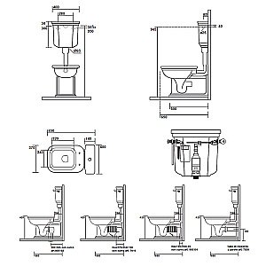 Унитаз напольный Kerasan Waldorf 4116 c низким бачком 4183 Белый/ручка хром купить в интернет-магазине Sanbest