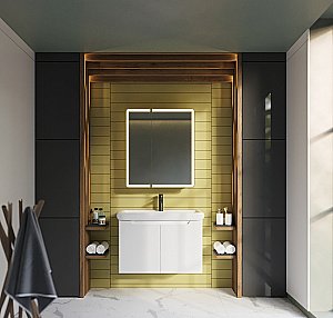 Шкаф зеркальный c LED-подсветкой Dreja POINT 70x80 белый купить в интернет-магазине сантехники Sanbest