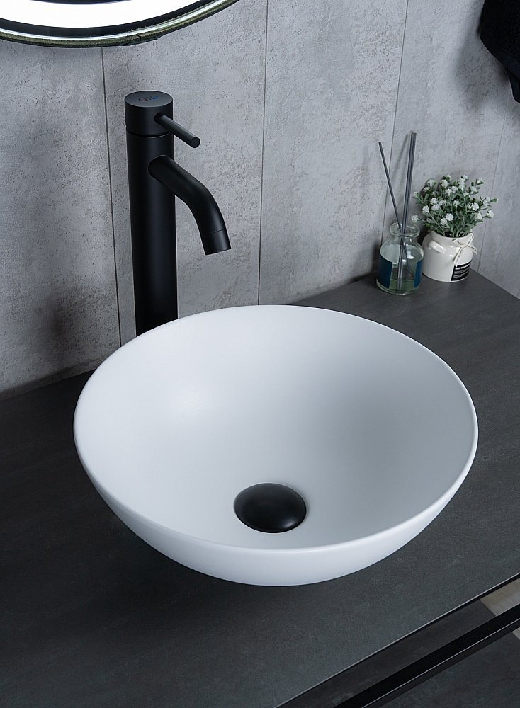 Раковина накладная Gid 9081wm белая матовая купить в интернет-магазине Sanbest