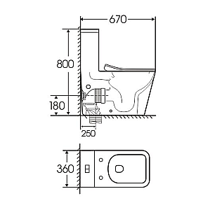 Унитаз моноблок Grossman Classic GR-4486SQ белый, безободковый, с крышкой микролифт, слив торнадо купить в интернет-магазине Sanbest
