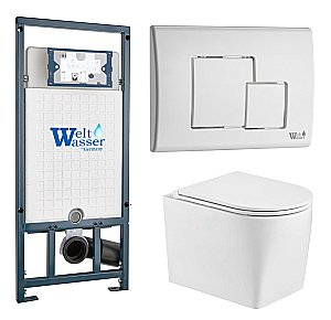 Унитаз с инсталляцией WeltWasser MARBERG 507 + NESENBACH 004 GL-WT + MAR 507 SE-WT купить в интернет-магазине Sanbest