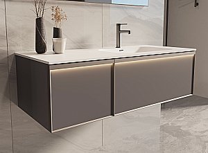 Тумба с раковиной Vincea Elise 120 VMC-4EL120MG/VCB-4EL120MW серый матовый для ванной в интернет-магазине Sanbest