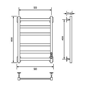 Полотенцесушитель электрический Veconi Barro-A B6050CH-A хром купить в интернет-магазине сантехники Sanbest