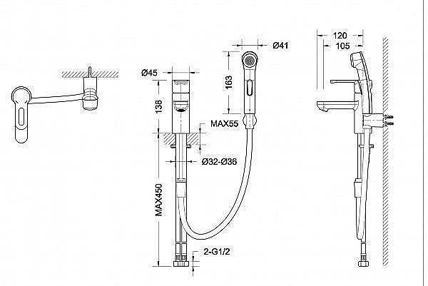 Смеситель для раковины BRAVAT Stream F13783C-3 купить в интернет-магазине сантехники Sanbest
