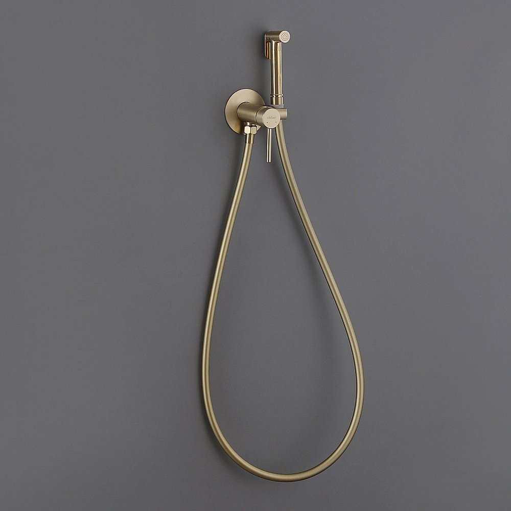 Гигиенический душ ABBER Wasser Kreis AF8125G золото матовое купить в интернет-магазине сантехники Sanbest