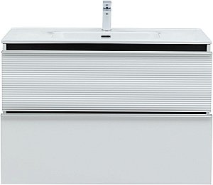 Тумба с раковиной Aquanet Вита 330474 100 белый матовый для ванной в интернет-магазине Sanbest