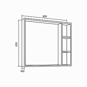 Зеркало со шкафом Grossman ФАЛЬКОН 80 бетон в ванную от интернет-магазине сантехники Sanbest