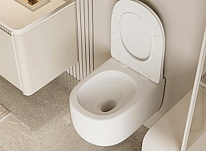 Унитаз подвесной Abber Bequem AC1104TMW белый матовый, безободковый, с крышкой микролифт, слив торнадо купить в интернет-магазине Sanbest