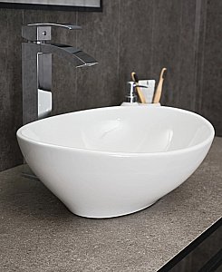 Раковина накладная Gid Lago 41 N9138 51178 белая купить в интернет-магазине Sanbest