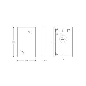 Зеркало BelBagno SPC-AL-500-800 Nero черный в ванную от интернет-магазине сантехники Sanbest