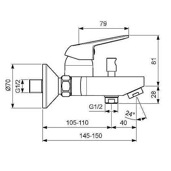 Смеситель для ванны Vidima Fine BA388AA купить в интернет-магазине сантехники Sanbest