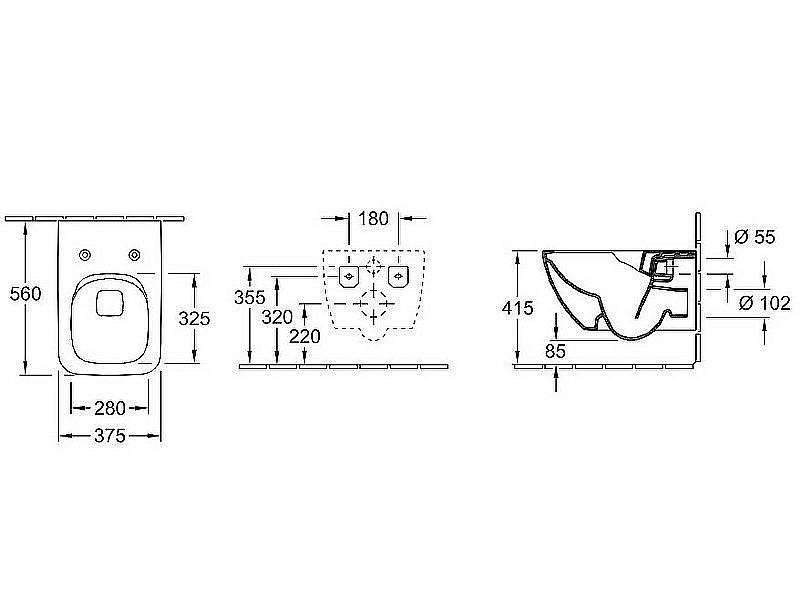 Унитаз Villeroy&Boch Venticello 4611RS01 безободковый, с крышкой микролифт купить в интернет-магазине Sanbest