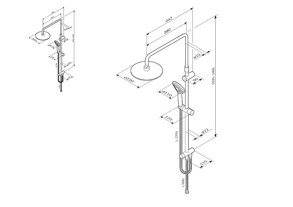 Душевая система AM.PM Gem F0790000 купить в интернет-магазине сантехники Sanbest