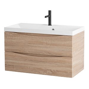 Тумба с раковиной Belbagno MARINO 90 2C-SO/BB900/450-LV-MR-AST Rovere Bianco для ванной в интернет-магазине Sanbest