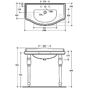 Консоль с раковиной Migliore Bella ML.BLL-25.109 для ванной в интернет-магазине сантехники Sanbest