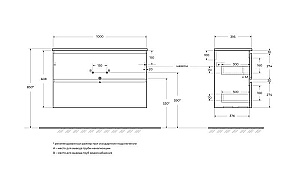 Тумба с раковиной BelBagno 100 UNO-MINI-1000-2C-SO-GSO+BB-8099-3-100 темно-серая матовая для ванной в интернет-магазине Sanbest