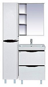 Тумба с раковиной напольная Misty Венера 60 белая/черная для ванной в интернет-магазине Sanbest