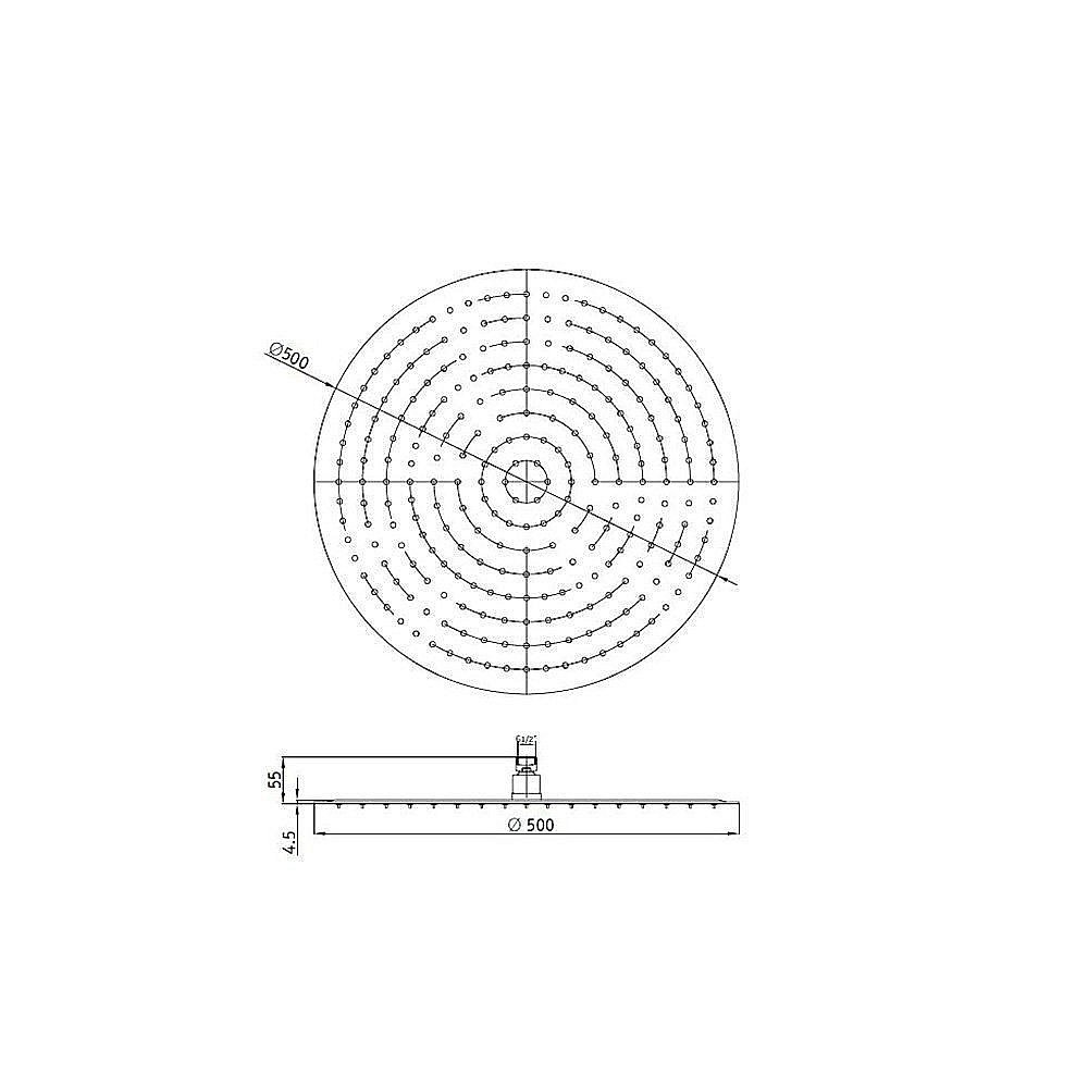 Верхний душ RGW Shower Panels SP-81B 3D 400 мм Черный купить в интернет-магазине сантехники Sanbest