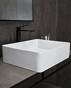 Раковина накладная Gid Geometrico 52 N9104 51236 белая купить в интернет-магазине Sanbest