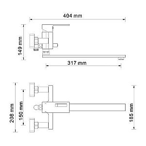 Смеситель для ванны WasserKRAFT Alme 1502L купить в интернет-магазине сантехники Sanbest