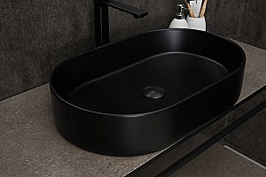 Раковина накладная Gid Lago 61 Bm1479 53354 черная матовая купить в интернет-магазине Sanbest