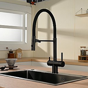 Смеситель для кухни Vincea VKF-120MB черный матовый купить в интернет-магазине сантехники Sanbest