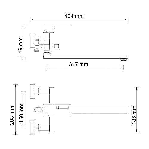 Смеситель для ванны WasserKRAFT Alme 1502L купить в интернет-магазине сантехники Sanbest