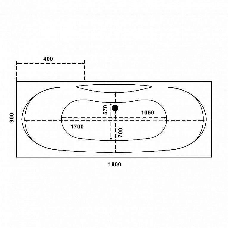Ванна BAS Ньюлав 180x90 купить в интернет-магазине Sanbest