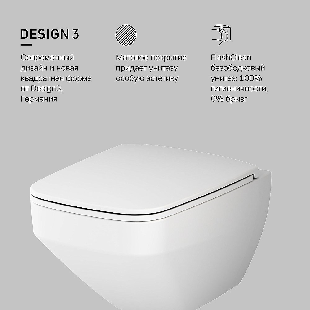 Унитаз подвесной AM.PM Inspire V2.0 C50A1700MWSC белый матовый, безободковый купить в интернет-магазине Sanbest