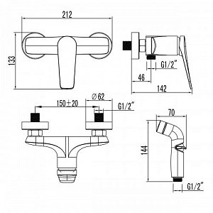 Гигиенический душ Lemark Bronx LM3718GM купить в интернет-магазине сантехники Sanbest