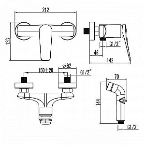 Гигиенический душ Lemark Bronx LM3718GM купить в интернет-магазине сантехники Sanbest