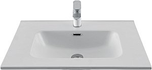 Тумба с раковиной Aquanet Вега 70 344122+330430 белая глянцевая для ванной в интернет-магазине Sanbest