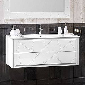 Тумба с раковиной Опадирис Луиджи 120 белая матовая для ванной в интернет-магазине Sanbest