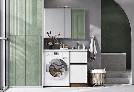 Зеркальный шкаф Акватон Лондри 1A267302LH010 100 купить в интернет-магазине сантехники Sanbest