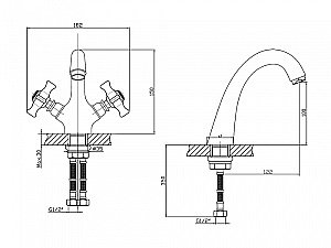 Смеситель для раковины Agger Retro-X A1702100 хром купить в интернет-магазине сантехники Sanbest