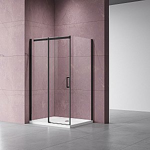 Душевой уголок Vincea Dice VSR-4D1014CLB 140х100 стекло прозрачное/профиль черный купить в интернет-магазине Sanbest