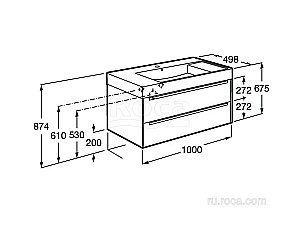 Тумба с раковиной Roca Inspira 851077403 100 зеркальный для ванной в интернет-магазине Sanbest