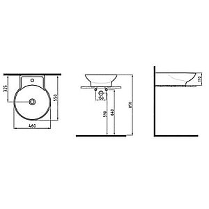 Раковина накладная Bien Harmony 46 HRLG04601FD1W3000 белая купить в интернет-магазине Sanbest