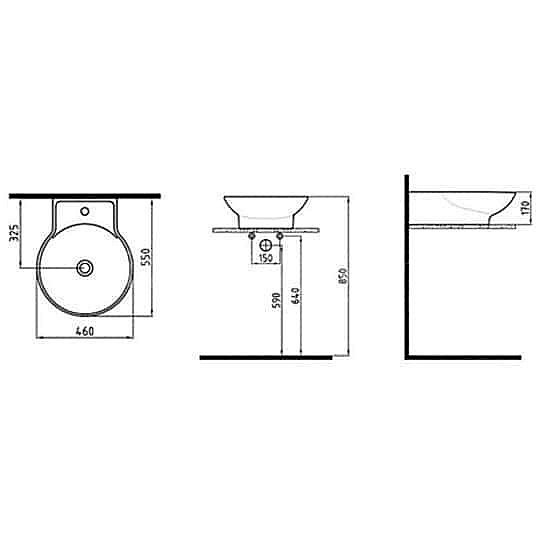 Раковина накладная Bien Harmony 46 HRLG04601FD1W3000 белая купить в интернет-магазине Sanbest