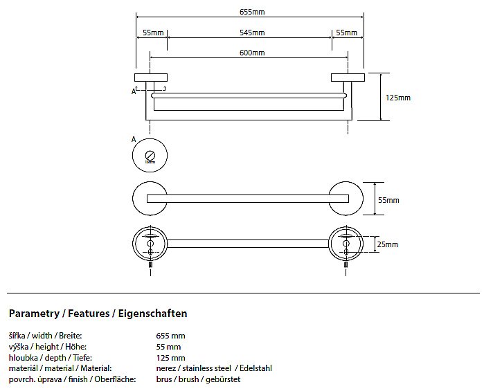 Полотенцедержатель двойной Bemeta Neo 104204055 купить в интернет-магазине сантехники Sanbest
