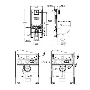 Система инсталляции Grohe Rapid SLX 39598000 купить в интернет-магазине сантехники Sanbest