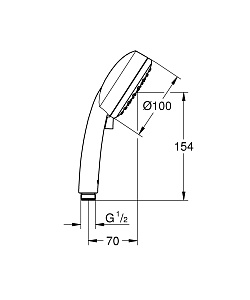 Душевая лейка Grohe New Tempesta Cosmopolitan 100 27571002 купить в интернет-магазине сантехники Sanbest