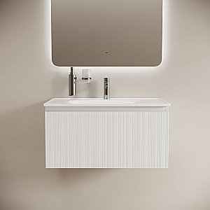 Тумба с раковиной Sancos CODE CD80W/CN13002 80 белая для ванной в интернет-магазине Sanbest