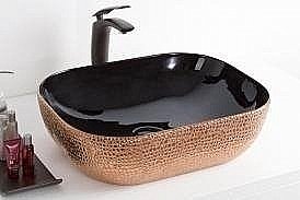 Раковина накладная Gid 50 D1302H024 53308 черная, медь купить в интернет-магазине Sanbest