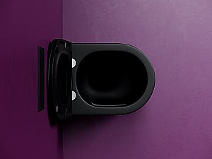 Унитаз подвесной Ceramica Nova Ulma CN4006TMB черный матовый, с крышкой микролифт, безободковый, слив-торнадо купить в интернет-магазине Sanbest